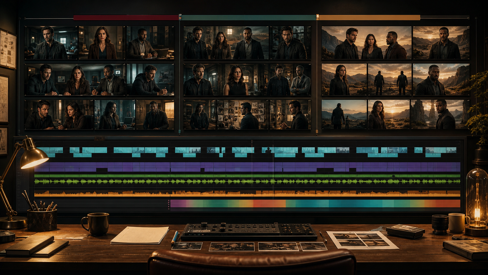 A three-act story wall and multi-track edit for an original fully clothed adult cast
