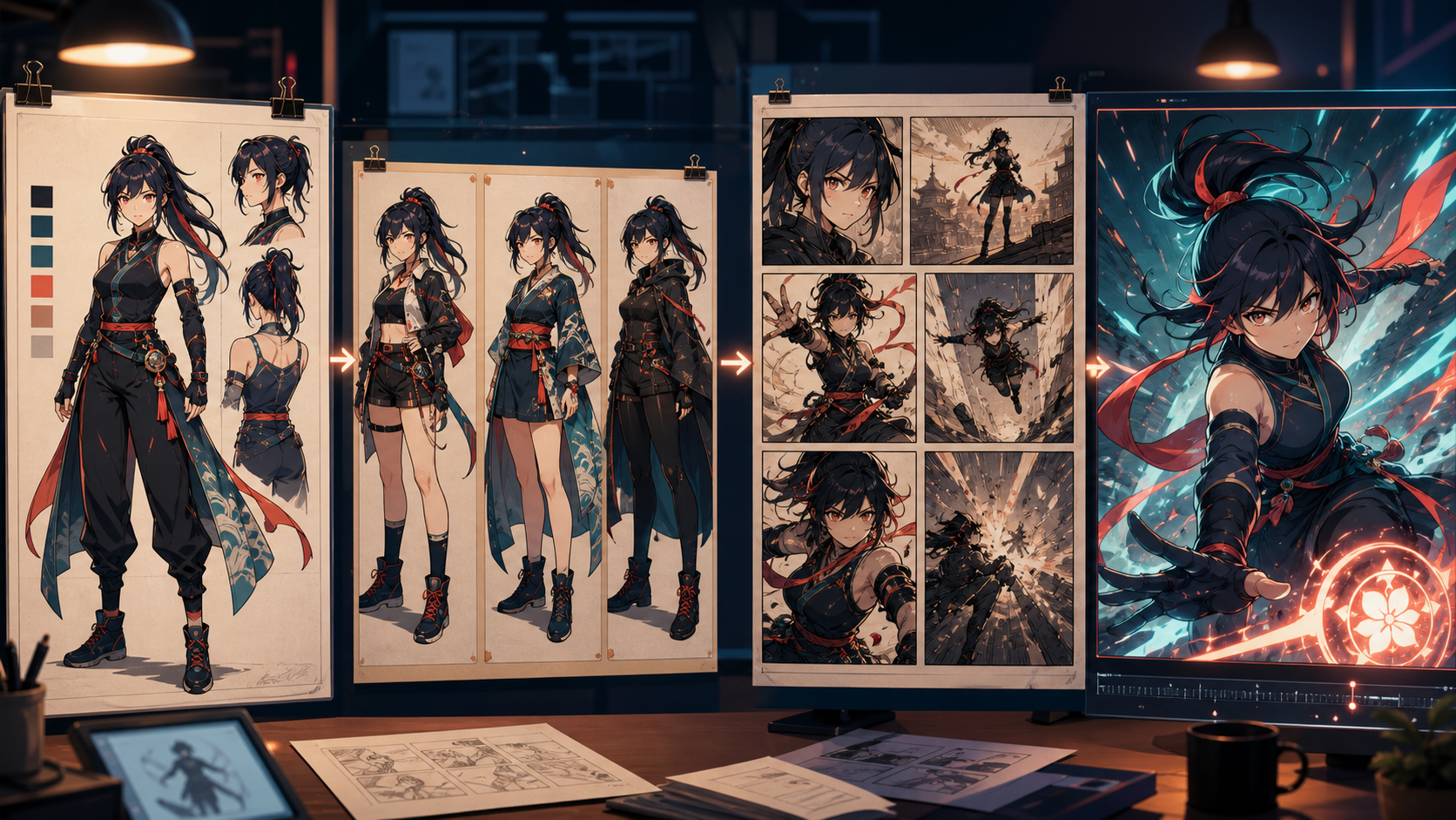 How to Create an Anime Character, Change Their Outfit, and Build a Comic
