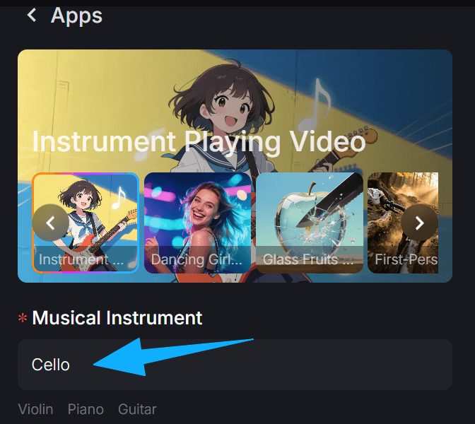 Create AI Instrument Playing Videos with VideoAny