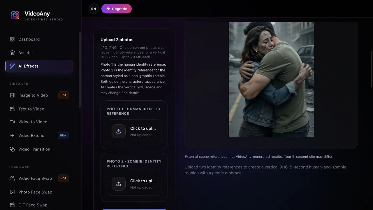 How to Make an AI Zombie Love Story Video With Two Photos