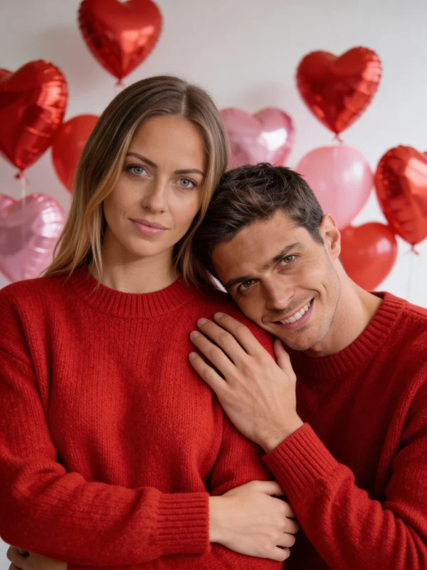 Romantic Valentine couple template output from the source page