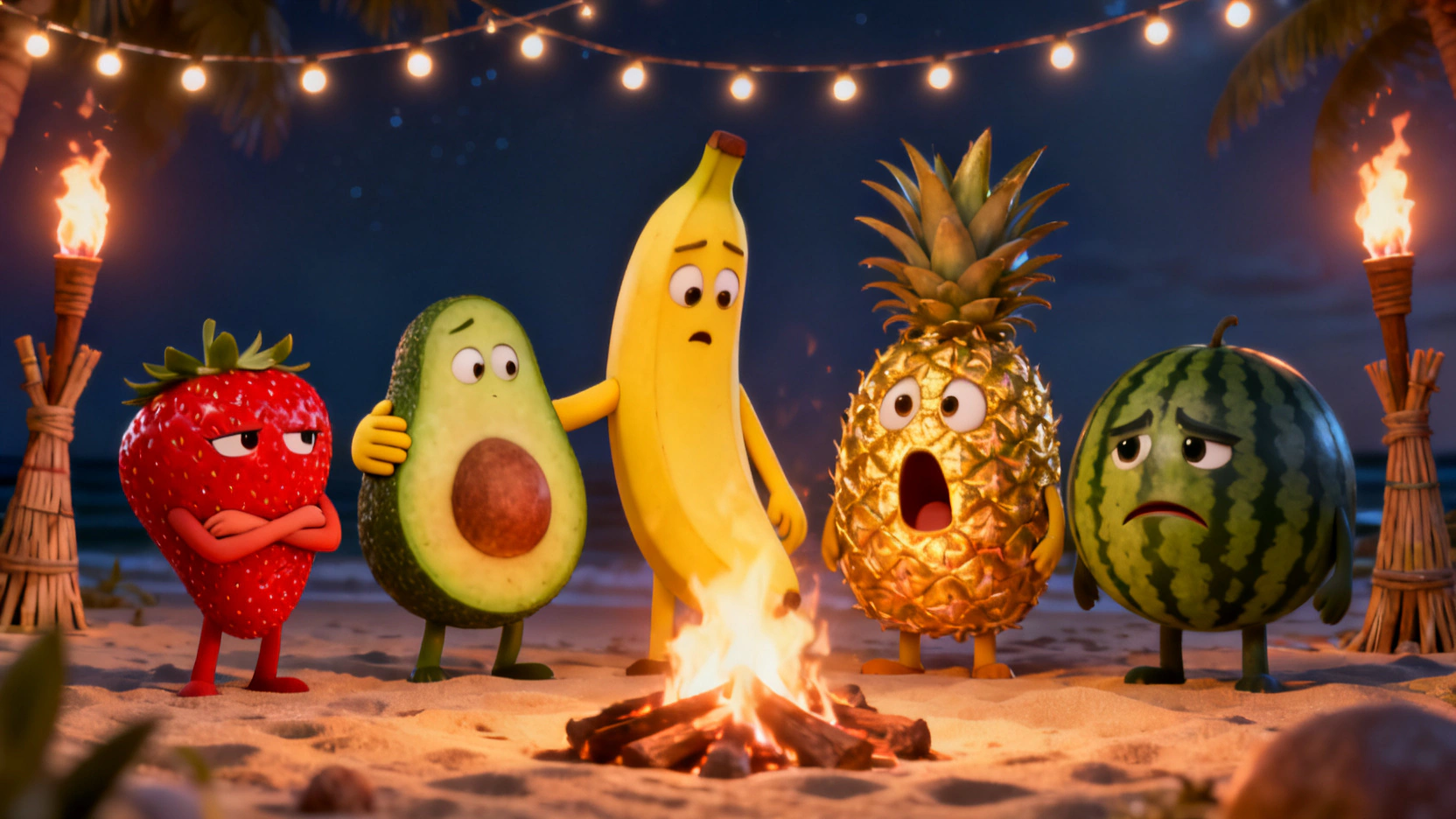 AI Fruit Love Island source scene 2