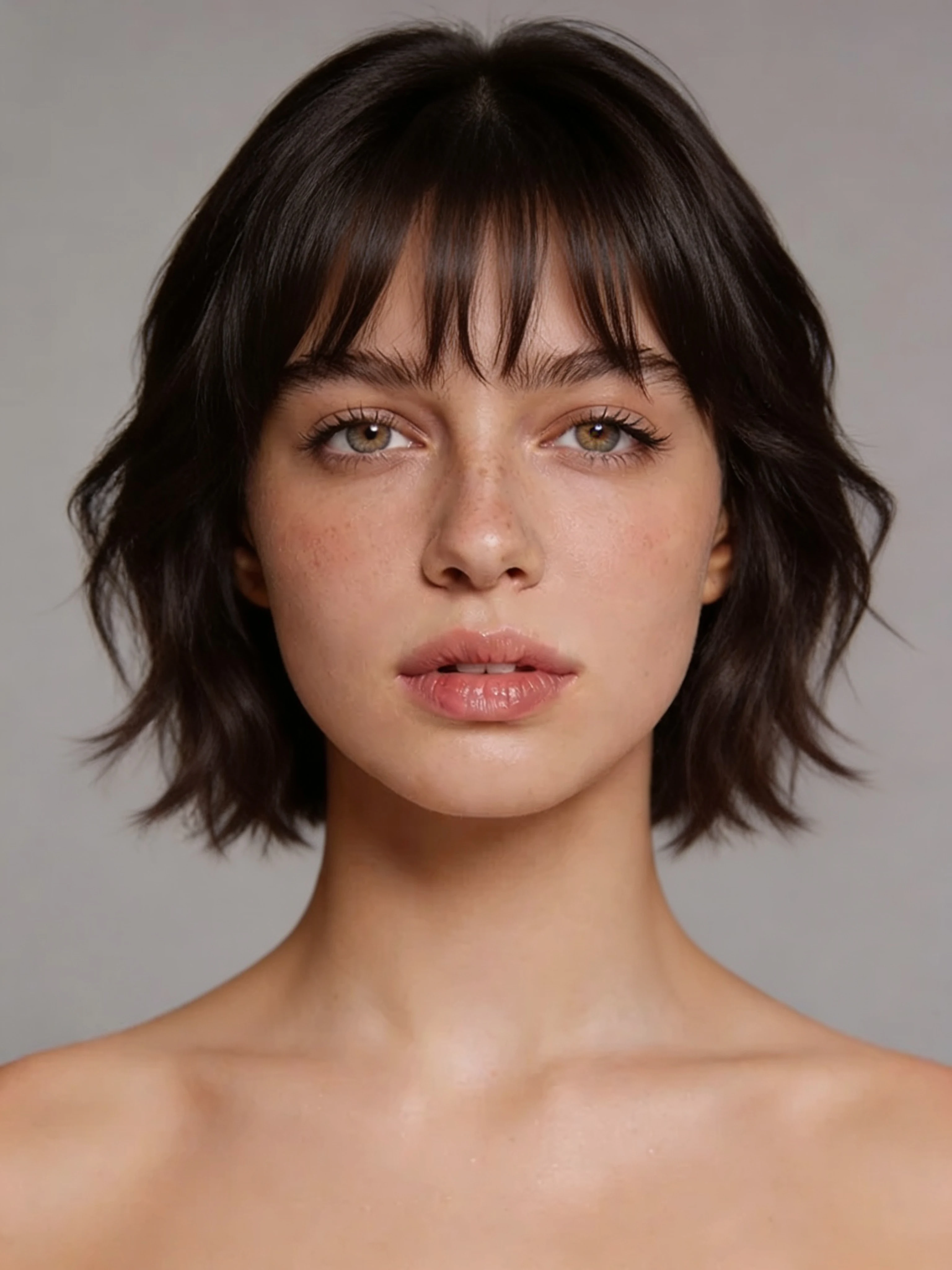 Layered wolf cut hairstyle output from the source guide