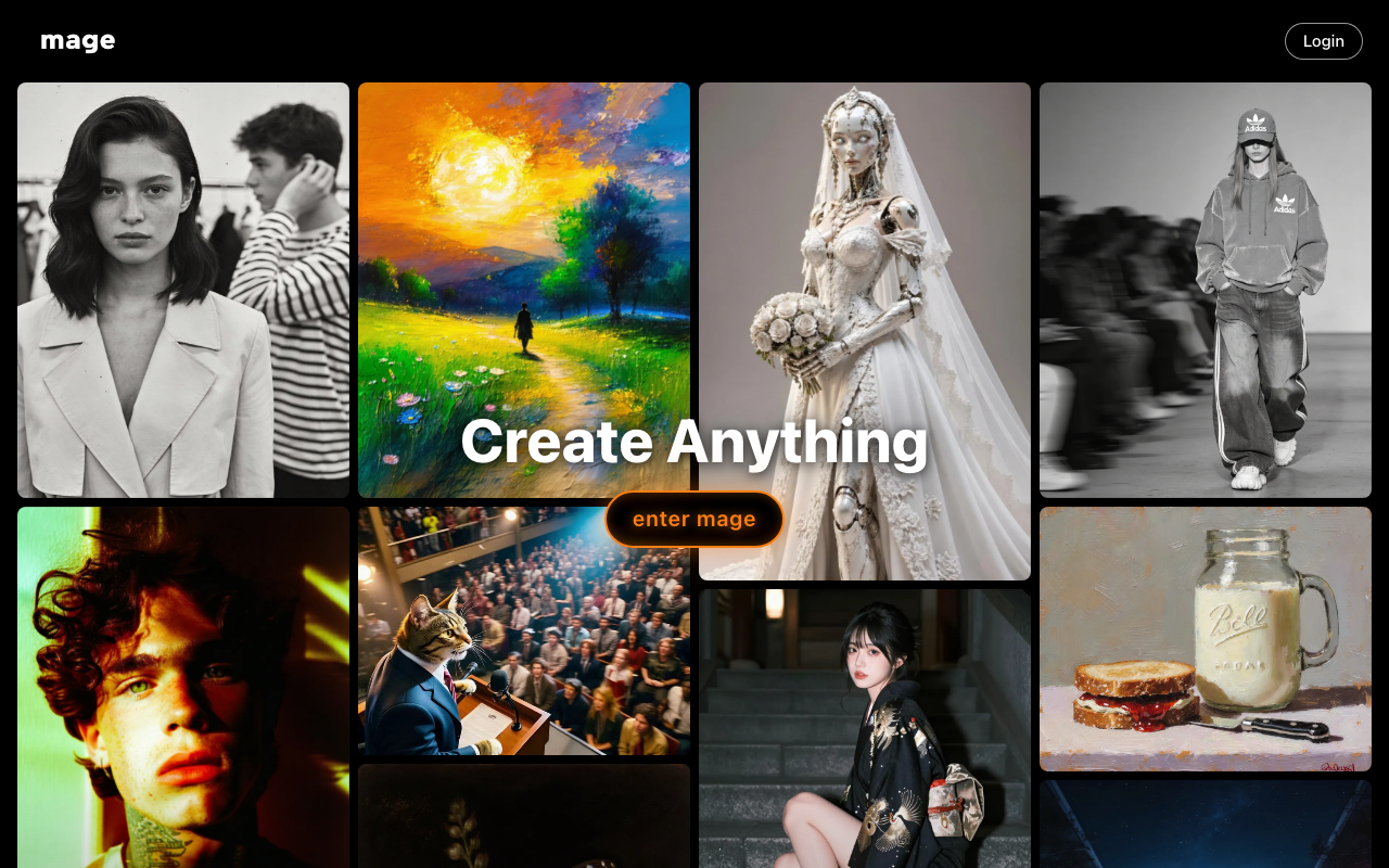 Mage.Space homepage visual from the source alternatives guide