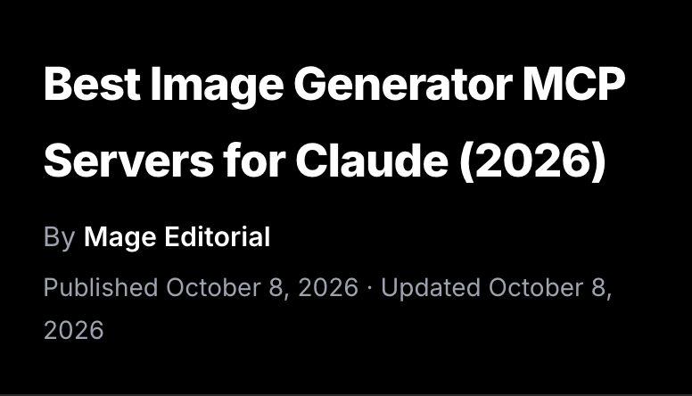 Best Image Generator MCP Servers for Claude in 2026