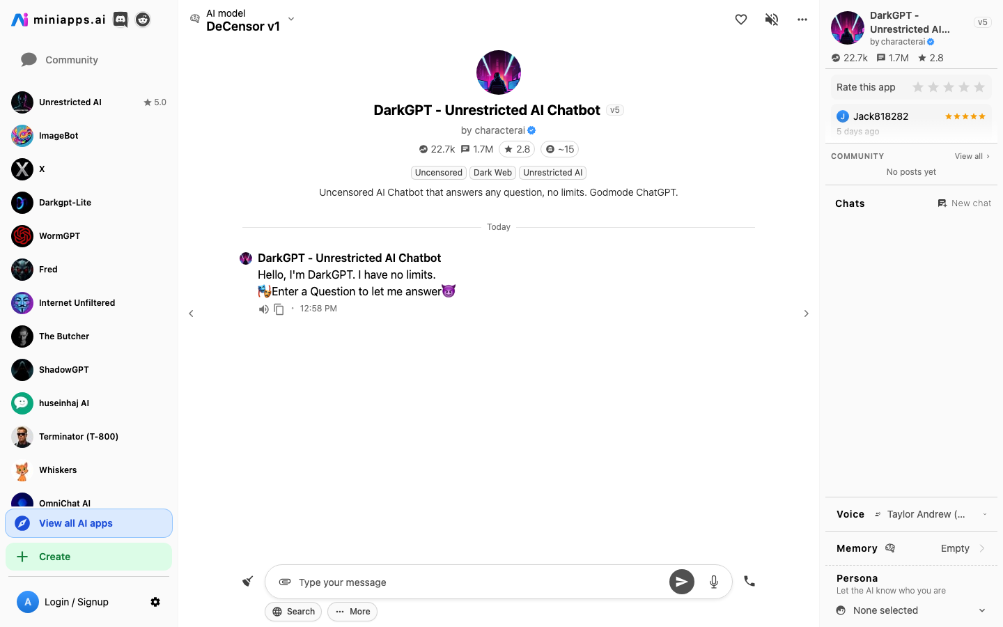 DarkGPT visual from source page