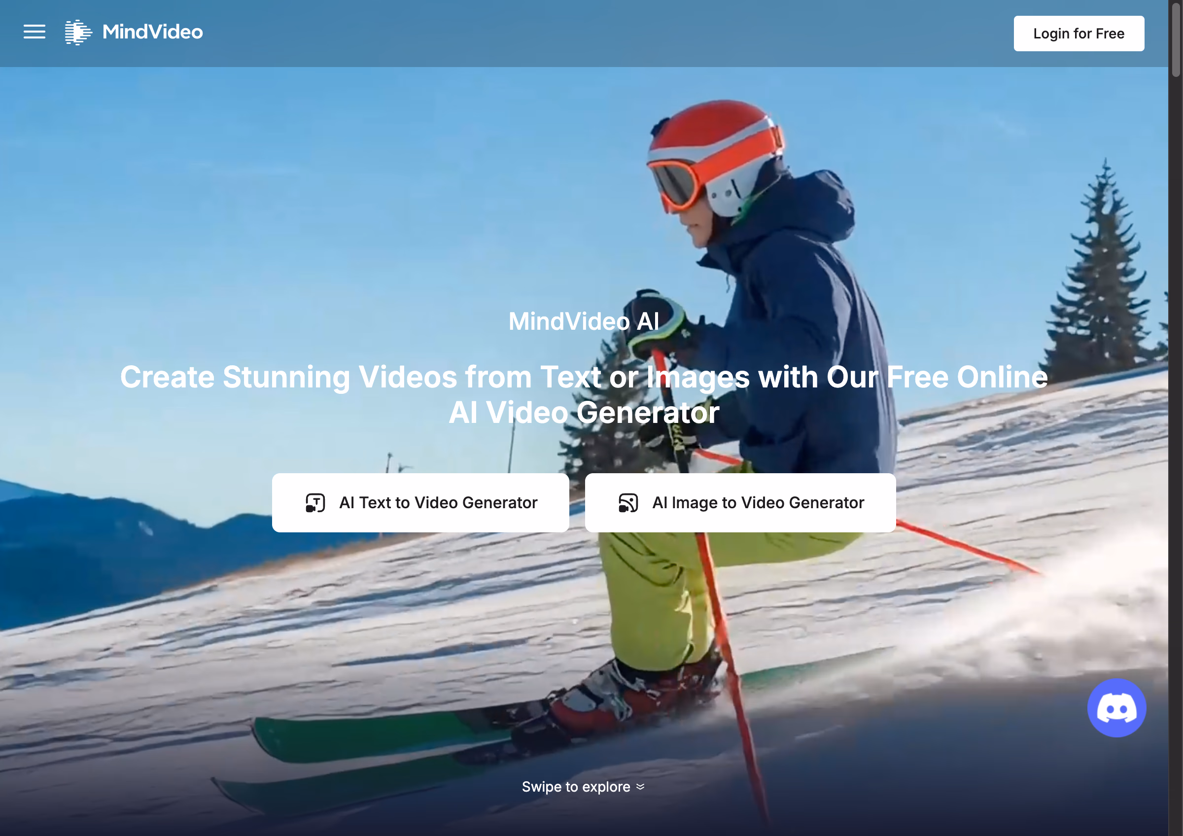 MindVideo homepage visual from the source page