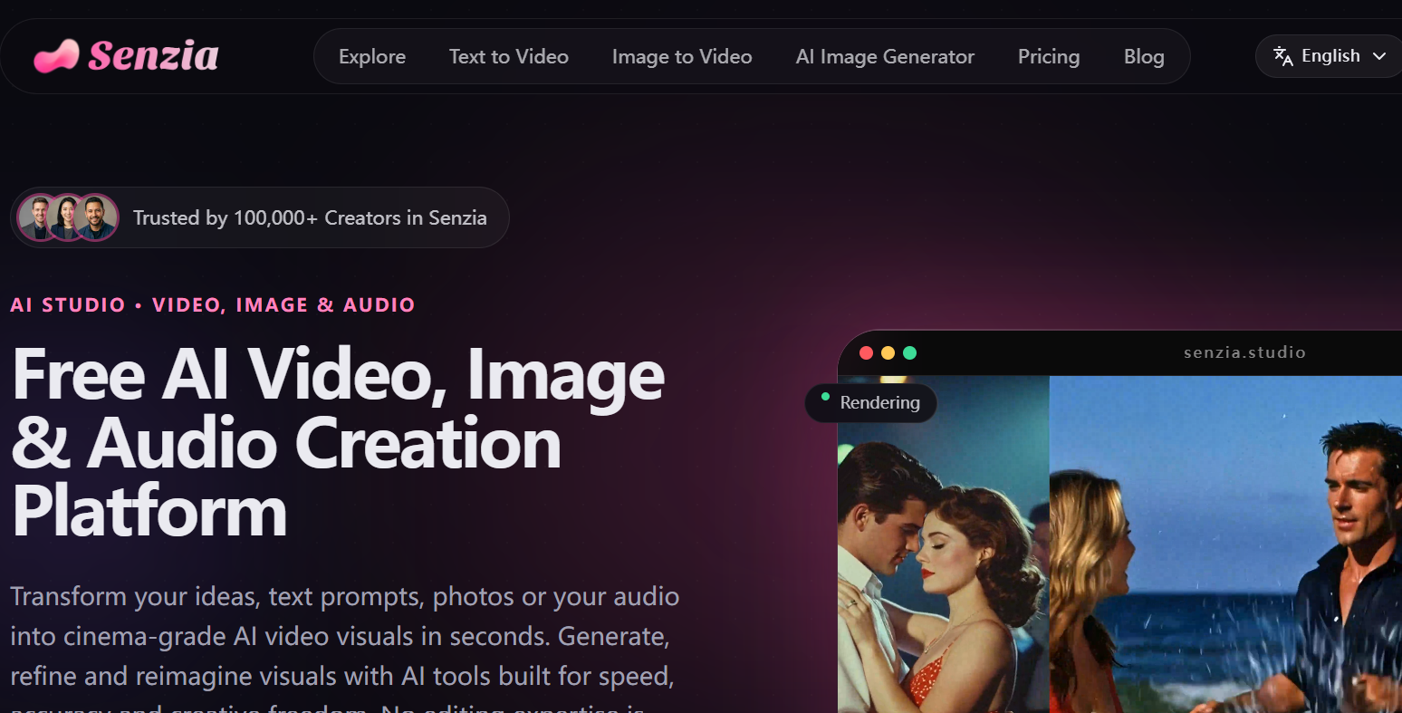 Senzia editing interface