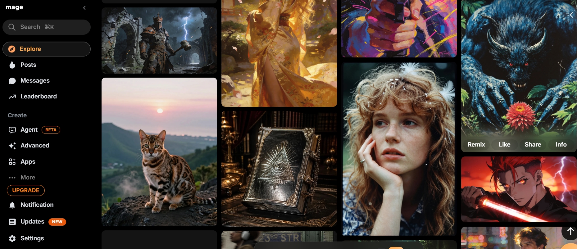 Mage artwork interface screenshot from the source comparison